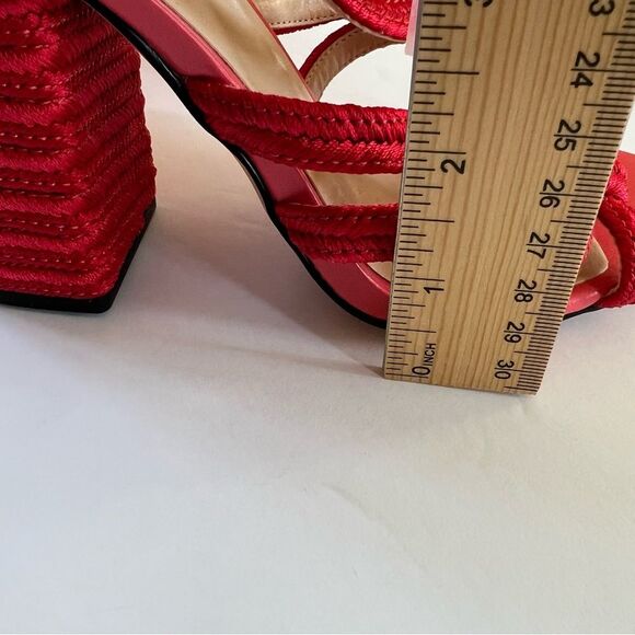 CAbi Tiptoe Hibiscus Red Knotted Rope Ankle Strap Sandals Size 7 - Picture 15 of 16